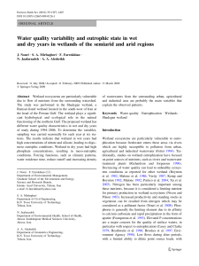 Water quality variability and eutrophic state in wet and dry years in