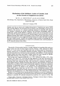 Mechanism of the Inhibitory Action of Linoleic Acid on