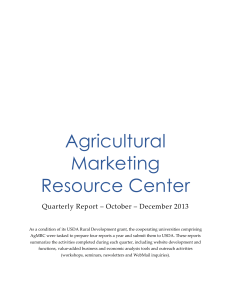 October 1 - Agricultural Marketing Resource Center