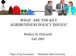 9b. agribusiness policy - Department of Agricultural Economics
