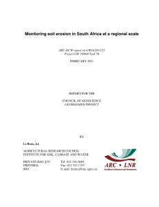 Monitoring soil erosion in South Africa at a regional scale