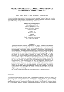 promoting training adaptations through nutritional