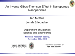 An Inverse Gibbs-Thomson Effect in Nanoporous