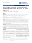 Minor surgical procedures and musculoskeletal injections by