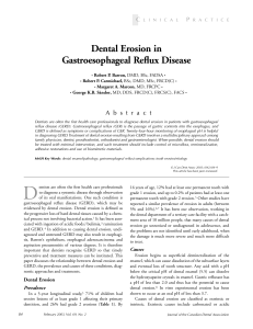 Dental Erosion in Ga st roesophageal Re flux Di sease