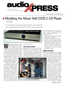 Modding the Music Hall CD25.2 CD Player
