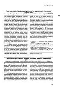 Total intensity and quasi-elastic light