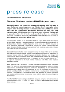 Standard Chartered partners UNWTO to plant trees