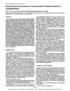 Decreased Serum Concentrations of Tamoxifen