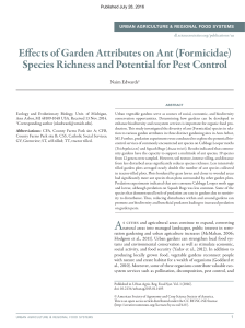 Effects of Garden Attributes on Ant (Formicidae) Species Richness