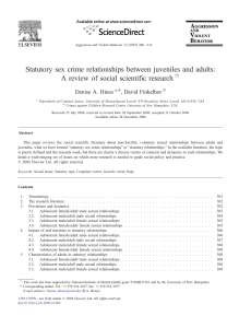 Statutory sex crime relationships between juveniles and adults: A