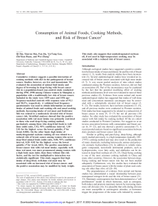 Consumption of Animal Foods, Cooking Methods, and Risk of Breast