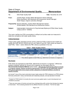 Implementation Instructions for Polychlorinated biphenyls (PCBs