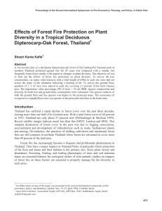 Effects of Forest Fire Protection on Plant Diversity in a Tropical