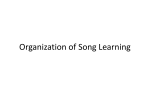 Organization of Song Learning