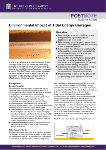 POSTNOTE Environmental Impact of Tidal Energy