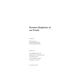 Nutrient Depletion of our Foods