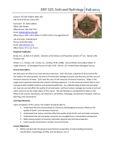 ENV 325: Soils and Hydrology
