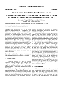 synthesis, characterization and antimicrobial activity of new