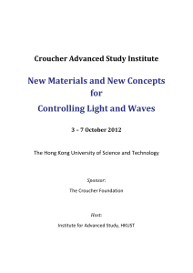 New Materials and New Concepts for Controlling Light and Waves