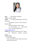 Name Miss Papassara Sangtanoo Position Research assistant