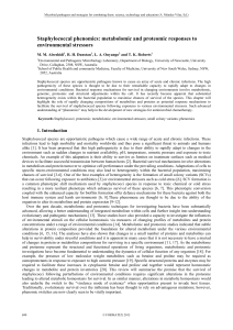 Staphylococcal phenomics: metabolomic and proteomic responses