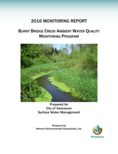 2016 Monitoring Report–Burnt Bridge Creek Ambient Water Quality