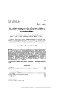 Corynebacterium pseudotuberculosis: microbiology, biochemical