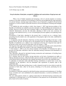 The decree of the President of Republic Uzbekistan