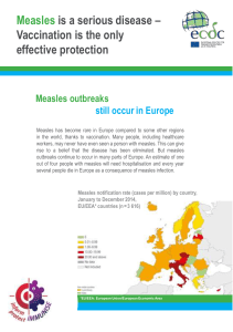 Measles is a serious disease * Vaccination is the only effective