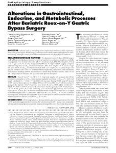 Alterations in Gastrointestinal, Endocrine, and Metabolic Processes