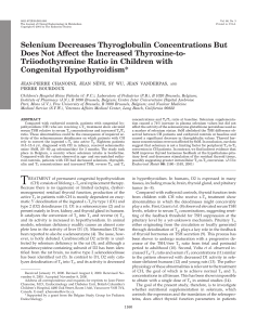 Selenium Decreases Thyroglobulin Concentrations But Does Not