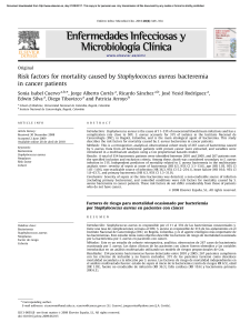 Risk factors for mortality caused by Staphylococcus