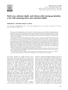 Patch area, substrate depth, and richness affect giving