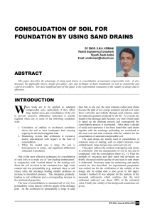 Consolidation of Soil for Foundation by Using Sand Drains - iep-sac