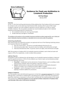 Guidance for Feed-use Antibiotics in Livestock Production ICA Fact