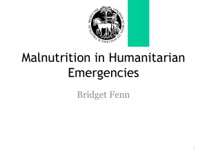 Malnutrition and infectious diseases