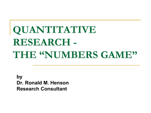 QUANTITATIVE RESEARCH