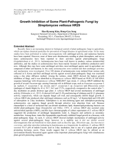 Growth Inhibition of Some Plant-Pathogenic Fungi by Streptomyces