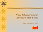Trade Liberalisation in Environmental Goods Experiences from India