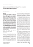 Uptake and assimilation of nitrogen from solutions containing