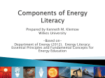 Components of Energy Literacy according to the DOE