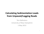 Calculating Sedimentation Loads from Unpaved/Logging Roads