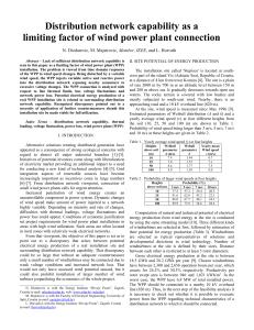 Distribution network capability as a limiting factor of wind