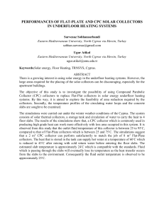 performances of flat-plate and cpc solar collectors in underfloor