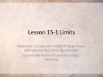 Lesson 15-1 Limits