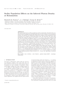 Stellar Population Effects on the Inferred Photon Density at