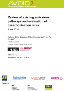 Review of existing emissions pathways and evaluation of