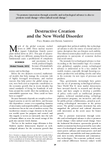 Destructive Creation and the New World Disorder