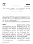 Effect of chemical structure on degree of conversion in light